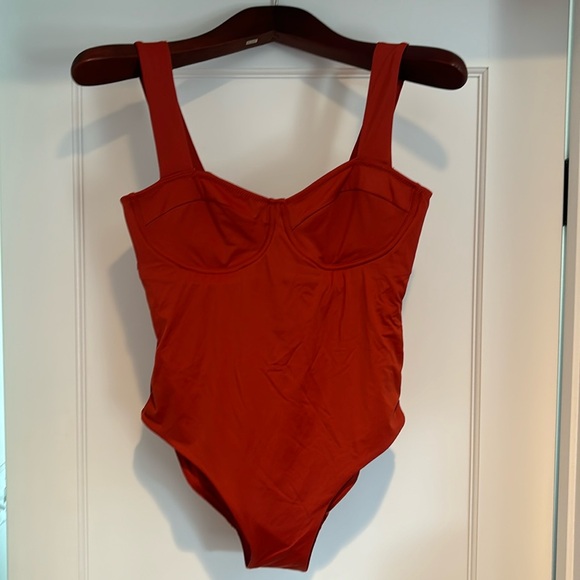 NWT Knix Balcony Cup one piece swimsuit in Lava (orange/red) - Picture 13 of 15